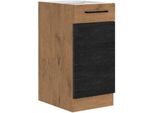 Mobile Cucina Basso Con Anta Singola 40 Cm Zhilan - Rovere Lancelot / Legno Scuro
