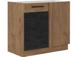 Mobile Basso Da Cucina 90 Cm Zhilan - Rovere Lancelot / Legno Scuro