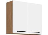 Mobile Cucina A Due Ante 80 Cm Zhilan - Rovere Lancelot / Bianco Lucido