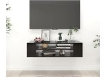 The Living Store Parete Tv Nera 100X30X26,5 Cm Materiale In Legno