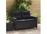 Vidaxl Divano Da Giardino A 2 Posti Con Cuscini Nero 124 Cm In Poly Rattan