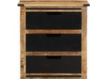 Vidaxl Credenza Con 3 Cassetti 55X35X60 Cm In Legno Massiccio Di Mango