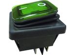 Interruttore A Bilanciere Bachmann Serie 3627, Interruttore Di Spegnimento, Carico, 2 Poli, IP65, Nero / Verde