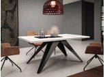 Tavolo Da Pranzo Allungabile 140X80 Cm Edgar - Marmo Chiaro / Nero