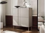 Hartsele Cassettiera Stretta Con Ante - Beige