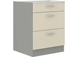 Mobile Cucina Con Cassetto Inferiore 60 Cm Shan - Grigio / Crema Lucido