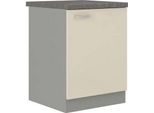 Mobile Cucina Basso Anta Singola 60 Cm Shan - Grigio / Crema Lucido