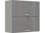 Mobile Cucina Superiore 80 Cm Rong - Grigio / Grigio Lucido