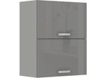 Mobile Cucina Superiore A Due Ante 60 Cm Rong - Grigio / Grigio Lucido