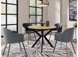 Tavolino Da Cucina Rotondo Piccolo 100 Cm Rekita - Rovere Lancelot / Nero