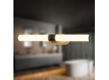Briloner Runt Lampada Specchio Bagno, Montaggio A Parete, Protezione Dagli Spruzzi D'acqua IP44, Avvitabile, Bianco Caldo, Legno Nero, 40 X 6,5 X 4,5 Cm