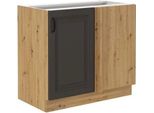 Mobile Cucina Angolare Inferiore 105 Cm Fryzia - Rovere Artigianale / Grafite