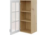 Mobile Cucina In Vetro Superiore 40 Cm Fryzia - Rovere Artigianale / Grafite