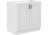 Mobile Cucina Basso Sottolavello 80 Cm Fryzia - Bianco + Lavello Gratis