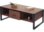 Tavolino Hwc-A27B, Tavolino Da Salotto, Struttura 3D, 45X110X60Cm Mvg, Metallo ~ Aspetto Quercia Selvatica