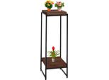 Tavolo Da Fiori HWC-K71, Scaffale Per Fiori, Scaffale Per Piante, Metallo Mdf Mvg ~ Marrone Scuro, 101 Cm