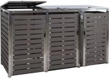 Contenitore Per 3 Contenitori HWC-K14, Contenitore Per Contenitori, 120X200X85Cm Wpc Acciaio Inox 104Kg ~ Antracite