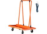 Succebuy Carrello Porta Pannelli Con Portata Di 816 Kg, Carrello Di Trasporto Con 4 Ruote Piroettanti, Carrello Porta Pannelli Con Cinghia Di Tensione, Ausilio Per Il Trasporto Di Pannelli In Legno, Cartongesso E Vetro, Arancione, 1150X555X1180 Mm