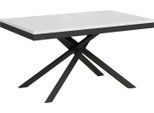 Ityhome - Tavolo Allungabile 160/264X90 Cm Karida Evolution Bianco Frassino Telaio E Gambe Antracite
