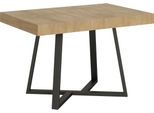 Ityhome - Tavolo Allungabile 120/204X80 Cm Zeplir Quercia Natura Gambe Antracite