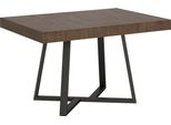 Ityhome - Tavolo Allungabile 120/224X90 Cm Zeplir Noce Gambe Antracite