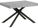 Ityhome - Tavolo Allungabile 120/224X90 Cm Karida Cemento Gambe Antracite