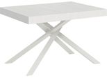 Ityhome - Tavolo Allungabile 120/224X90 Cm Karida Bianco Frassino Gambe Bianche