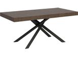 Ityhome - Tavolo Allungabile 160/244X80 Cm Karida Noce Gambe Antracite