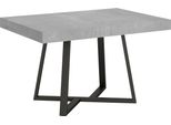 Ityhome - Tavolo Allungabile 120/224X90 Cm Zeplir Cemento Gambe Antracite