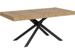 Ityhome - Tavolo Allungabile 160/244X80 Cm Karida Quercia Natura Gambe Antracite