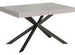 Ityhome - Tavolo Allungabile 120/204X80 Cm Plaker Cashmere Gambe Antracite