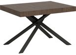 Ityhome - Tavolo Allungabile 120/204X80 Cm Karida Noce Gambe Antracite