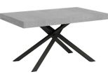 Ityhome - Tavolo Allungabile 140/244X90 Cm Karida Cemento Gambe Antracite