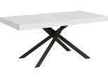 Ityhome - Tavolo Allungabile 180/440X90 Cm Karida Bianco Frassino Gambe Antracite