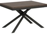 Ityhome - Tavolo Allungabile 120/224X90 Cm Karida Evolution Noce Telaio E Gambe Antracite