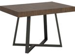 Ityhome - Tavolo Allungabile 120/204X80 Cm Zeplir Noce Gambe Antracite