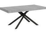 Ityhome - Tavolo Allungabile 180/284X90 Cm Karida Cemento Gambe Antracite