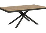 Ityhome - Tavolo Allungabile 180/440X90 Cm Karida Evolution Quercia Natura Telaio E Gambe Antracite