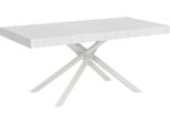 Ityhome - Tavolo Allungabile 160/244X80 Cm Karida Bianco Frassino Gambe Bianche