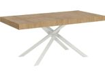 Ityhome - Tavolo Allungabile 160/264X90 Cm Karida Quercia Natura Gambe Bianche