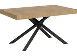 Ityhome - Tavolo Allungabile 140/400X90 Cm Karida Quercia Natura Gambe Antracite