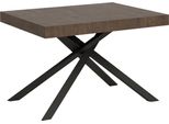 Ityhome - Tavolo Allungabile 120/380X90 Cm Karida Noce Gambe Antracite
