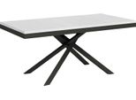 Ityhome - Tavolo Allungabile 180/440X90 Cm Karida Evolution Bianco Frassino Telaio E Gambe Antracite