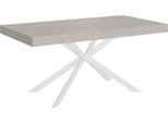 Ityhome - Tavolo Allungabile 160/420X90 Cm Plaker Cashmere Gambe Bianche