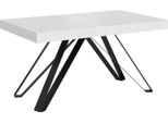Ityhome - Tavolo Allungabile 160/264X90 Cm Terium Bianco Frassino Gambe Antracite