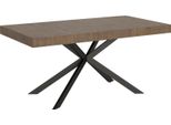 Ityhome - Tavolo Allungabile 160/264X90 Cm Plaker Noce Gambe Antracite