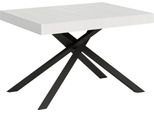Ityhome - Tavolo Allungabile 120/380X90 Cm Karida Bianco Frassino Gambe Antracite