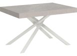 Ityhome - Tavolo Allungabile 140/244X90 Cm Karida Cashmere Gambe Bianche