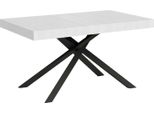Ityhome - Tavolo Allungabile 140/224X80 Cm Karida Bianco Frassino Gambe Antracite