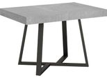Ityhome - Tavolo Allungabile 120/204X80 Cm Zeplir Cemento Gambe Antracite